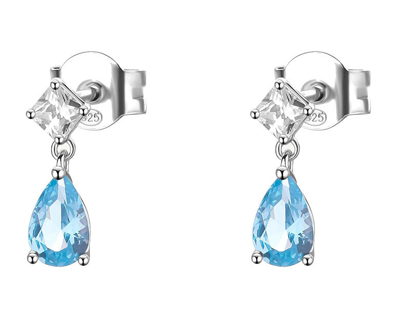 Brosway Boucles d'oreilles pendantes en argent et oxyde de zirconium bleu nuage FCL112