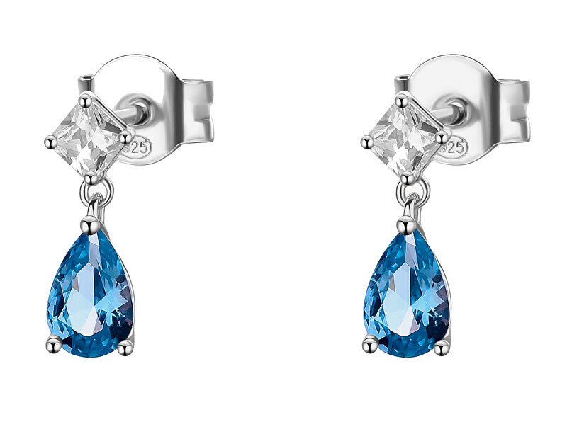 Brosway Boucles d'oreilles pendantes Freedom FFB113 en argent et oxyde de zirconium bleu
