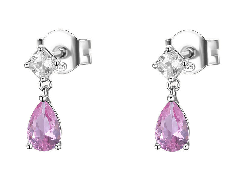 Brosway Boucles d'oreilles pendantes en argent et oxyde de zirconium rose vif FVP115