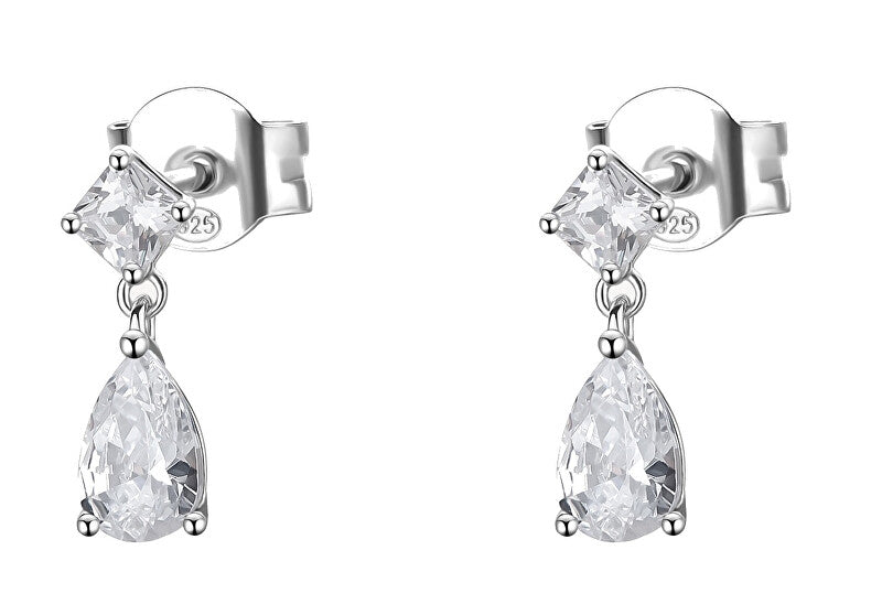 Brosway Boucles d'oreilles pendantes fantaisie en argent et oxyde de zirconium blanc infini FIW117
