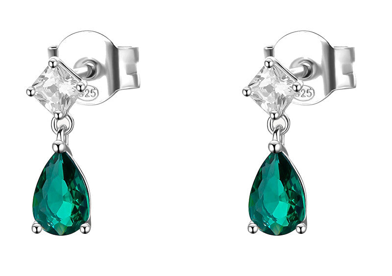 Brosway Boucles d'oreilles pendantes en argent et oxyde de zirconium vert Fancy FLG113