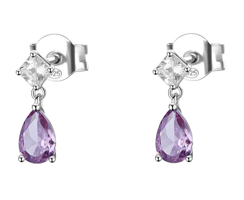 Brosway Boucles d'oreilles pendantes en argent et oxyde de zirconium violet magique FMP115