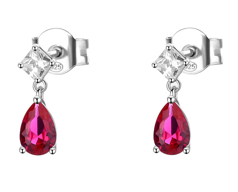 Brosway Boucles d'oreilles pendantes en argent, rubis fantaisie et oxyde de zirconium FPR119