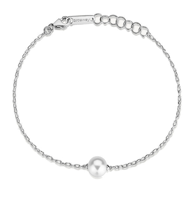 Brosway Fancy FIW137 White Infinite Artificial Pearl Silver Bracelet