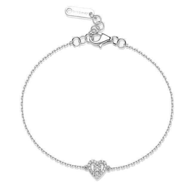 Brosway Silver heart bracelet with zirconia Infinite white Fancy FIW139