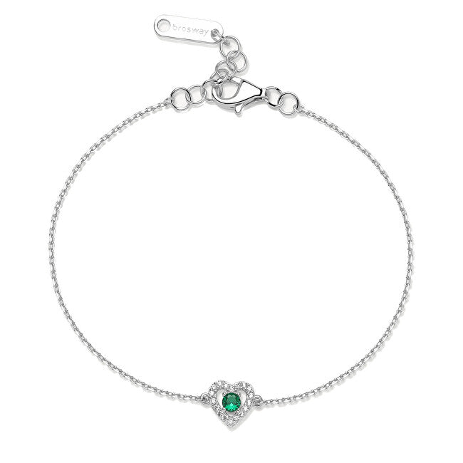 Brosway Silver heart bracelet with zirconia Life green Fancy FLG126