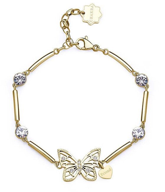 Brosway Gold Plated Butterfly Chakra Crystal Bracelet BHKB171