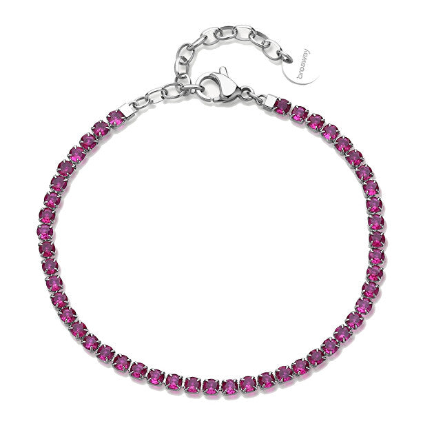 Brosway Steel tennis bracelet with fuchsia zirconia Desideri BEI105