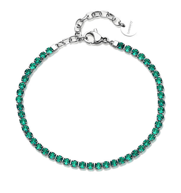 Brosway Steel tennis bracelet with green zircons Desideri BEI101