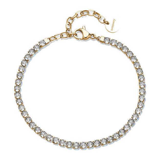 Brosway Gold plated tennis bracelet with transparent zirconia Desideri BEI100
