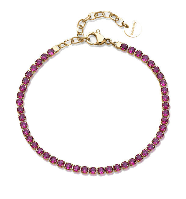 Brosway Gold-plated tennis bracelet with fuchsia zircons Desideri BEI106