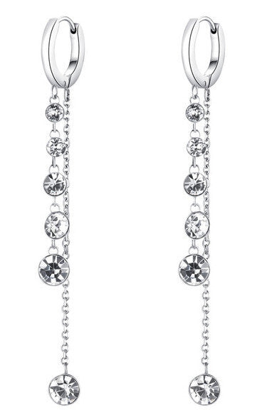 Brosway Orecchini lunghi glitterati con cristalli Symphonia BYM87