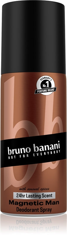 Bruno Banani Magnetisches 24-Stunden-Spray-Deodorant für Männer, 150 ml
