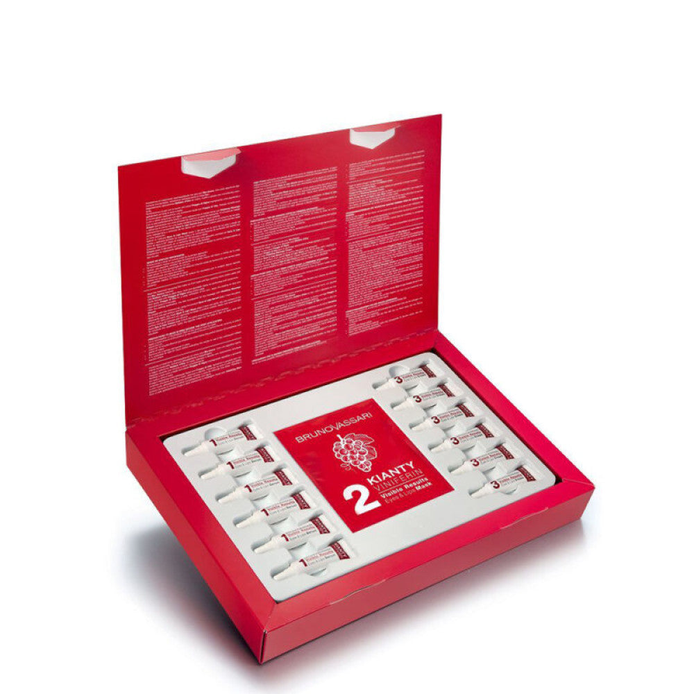 Uppsättning Bruno Vassari KIANTY SPA Serum Behandlingsflaskor Lifting Grape Aging Ögon & Läppar Dam 6 stycken