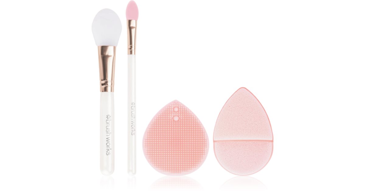 Brushworks Detox Face Set Facial Care Set Cleansing Exfoliating Discs 1 Pcs + Exfoliating Pad 1 Pcs + Face Mask Applicator 2 Pcs