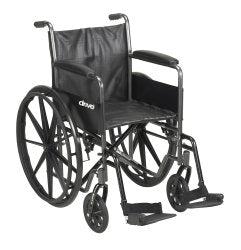 McKesson Wheelchair, 18" Seat, Fixed Arms, Swingaway Rest,1 Each