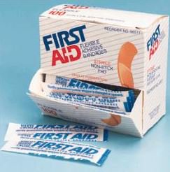 First Aid Flexible Fabric Adhesive Bandages, 3-4" x 3", 1200 Each - Box
