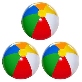 3 Pack 12 Inflatable Beach Balls for Kids - Toys  Toddlers, Pool Games, Toy Classic Rainbow Color