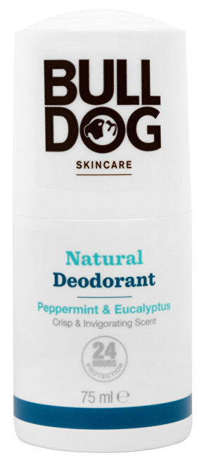 Bulldog Deodorante roll-on naturale (Deodorante naturale alla menta piperita e all'eucalipto, fragranza croccante e invigorente (75 ml)