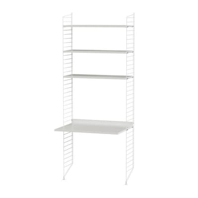String Furniture - Bureau mural String System - Blanc - MDF peint - Designer Nils Strinning
