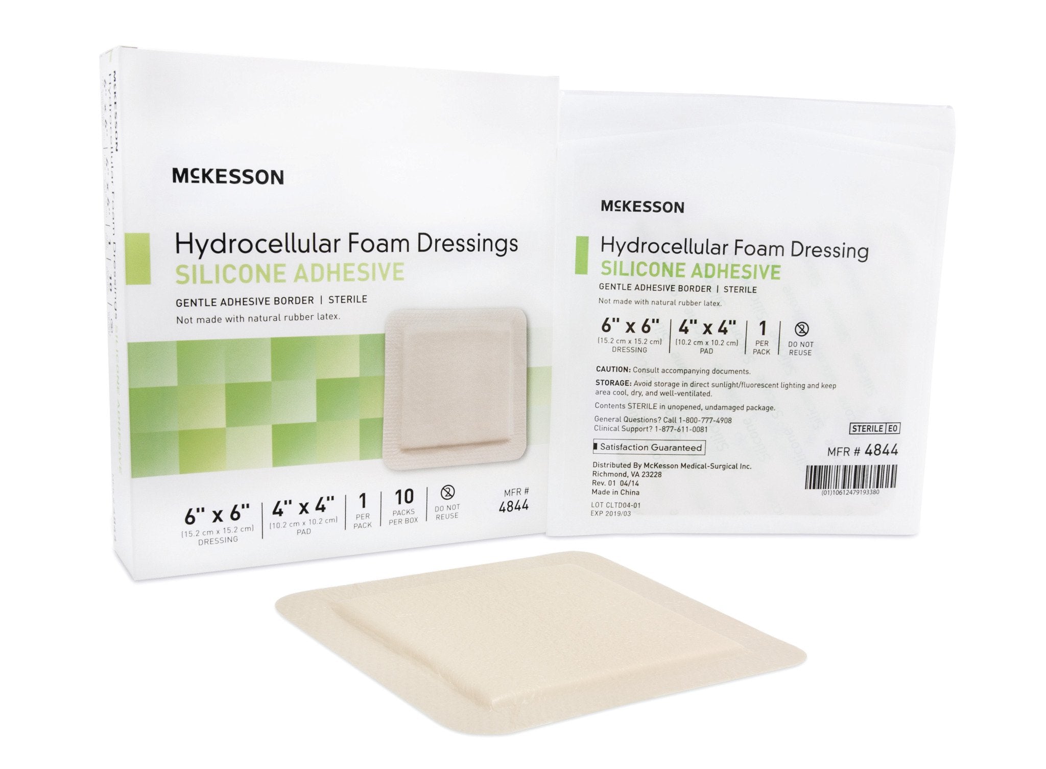 McKesson Silicone Foam Dressing, 6" x 6", 200 Each - Case