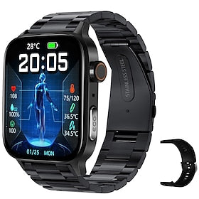 nyt ecg ppg smart watch herre hd bluetooth call of temperature puls sund skridttæller sport smartwatch