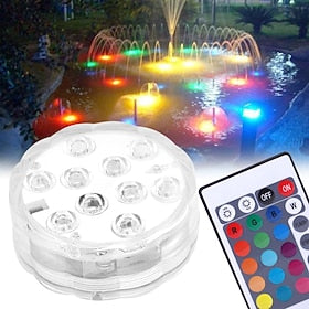 10 LED submersibles lumières télécommandées RVB changeantes lumières sous-marines étanches pour étang piscine fontaine aquarium vase bain à remous baignoire dé