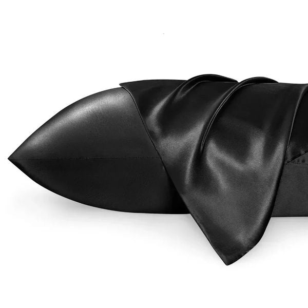 2 packs of black satin pillowcases with envelopes comfortable gifts suitable for women men hair skin care queen pillowcase beds 250118