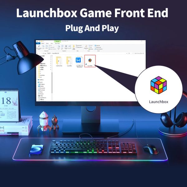 Launchbox Gaming Hard Drive With Emulators and 4200 PC Games SATA 3.0 2TB Gaming HDD For PS4-PS3-Switch-PS2-PS1-WII-WIIU-N64-SS