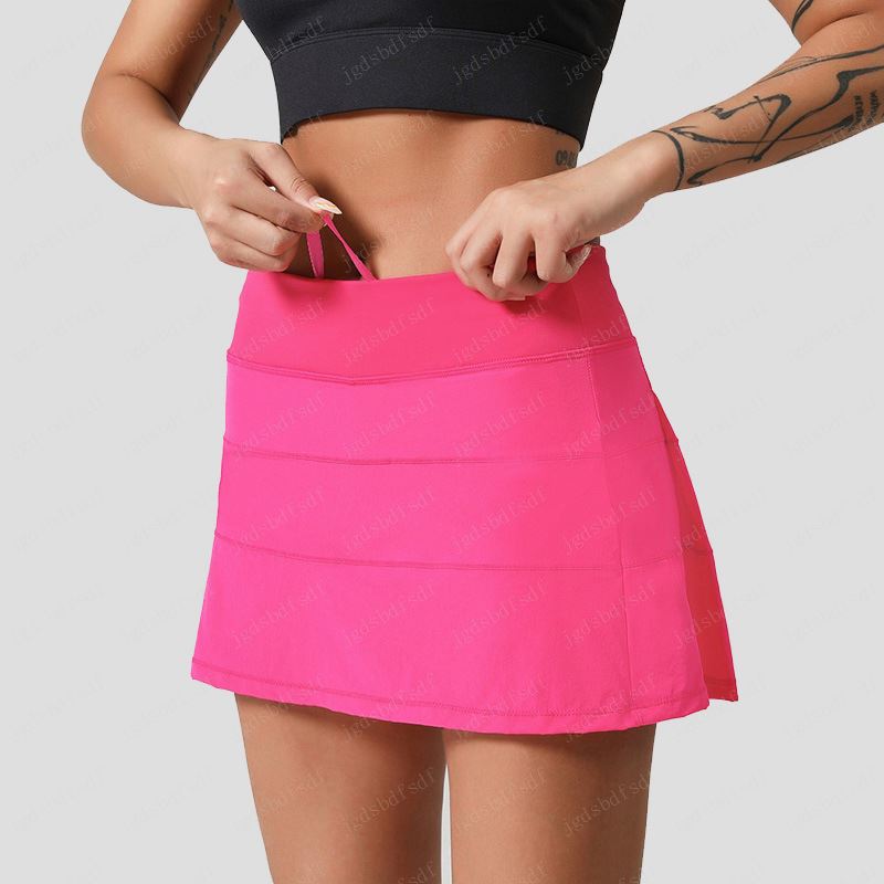 Women Sports Yoga Skirts Workout Shorts Zipper Pleated Tennis Golf Skirt Anti Exposure Fitness Short Skirt with Pocket 88207