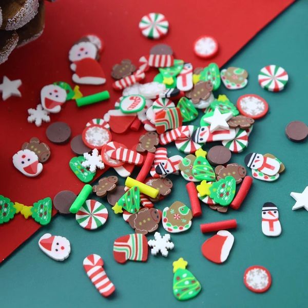 Christmas Christmas Nail Charms Sprinkle Polymer Clay Slices Slimes Flake DIY Snowflakes Xmas Nail Accessories Holiday Manicure