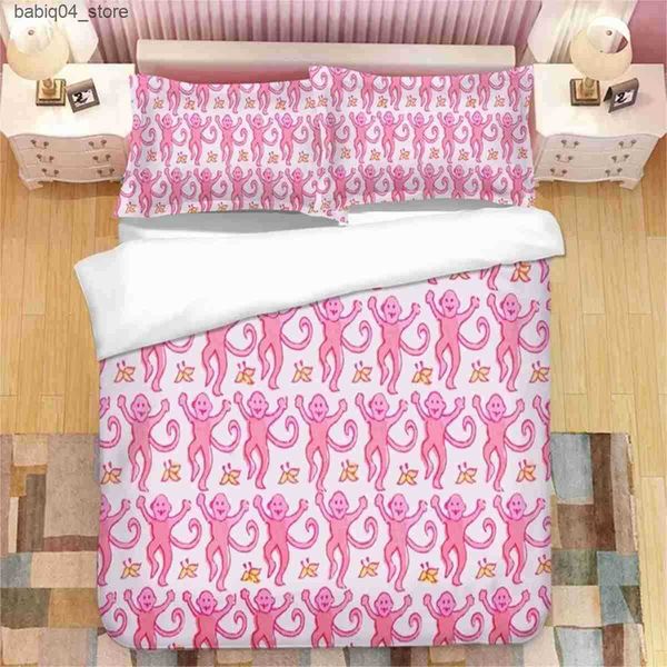 Bedding sets Pink Roller Rabbit 3D Printed Bedding Set Duvet Covers cases Comforter Bedding Set Bedclothes Bed Linen L240910