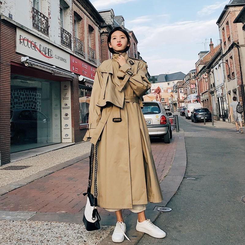 Women&#039;s Trench Coats 2022 Women High Street Loose Outerwear Woman Worker Streetwear Long Trenchcoats Female