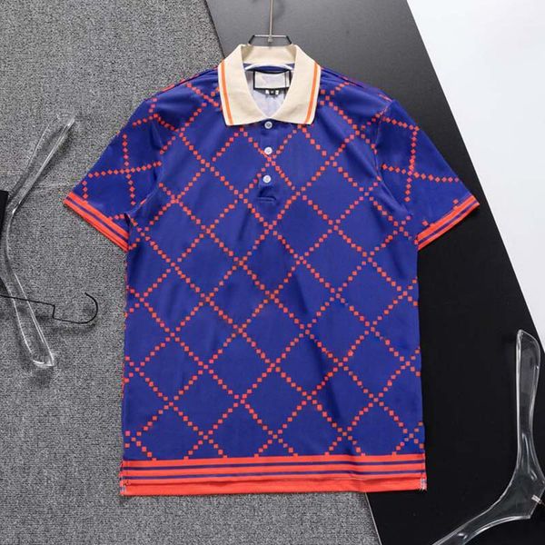 24SS Designer T-shirt Summer Mens Polo Shirt With Letters High Street Clothing Tees Classic Polos T-shirts Solid Color Tops for Men Clothes