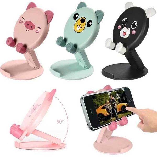 Mounts Holders Cute Universal Desktop Mobile Holder Stand for IPhone IPad Adjustable Tablet Foldable Table Cell Phone Bracket Stands S246062