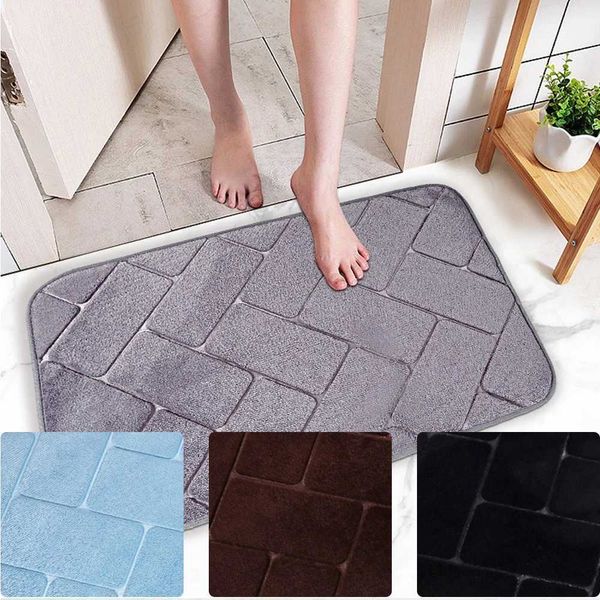 Soft floor mat Anti-slip embossed Bathroom washbasin Bathtub side carpet Shower door mat Bath RugM240816