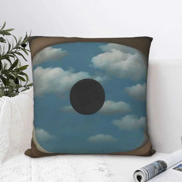 Rene Magritte False Mirror Square pillowcase Polyester pillow Cover Velvet Cushion Decor Comfort Throw pillow For Home SofaM240717