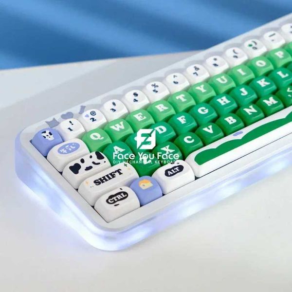Keyboards 129 Keys-set Dairy Pasture Key Cap PBT MOA Profile Double Shot Keycap Thermal Sublimation Mechanical Keyboard for Customization S2