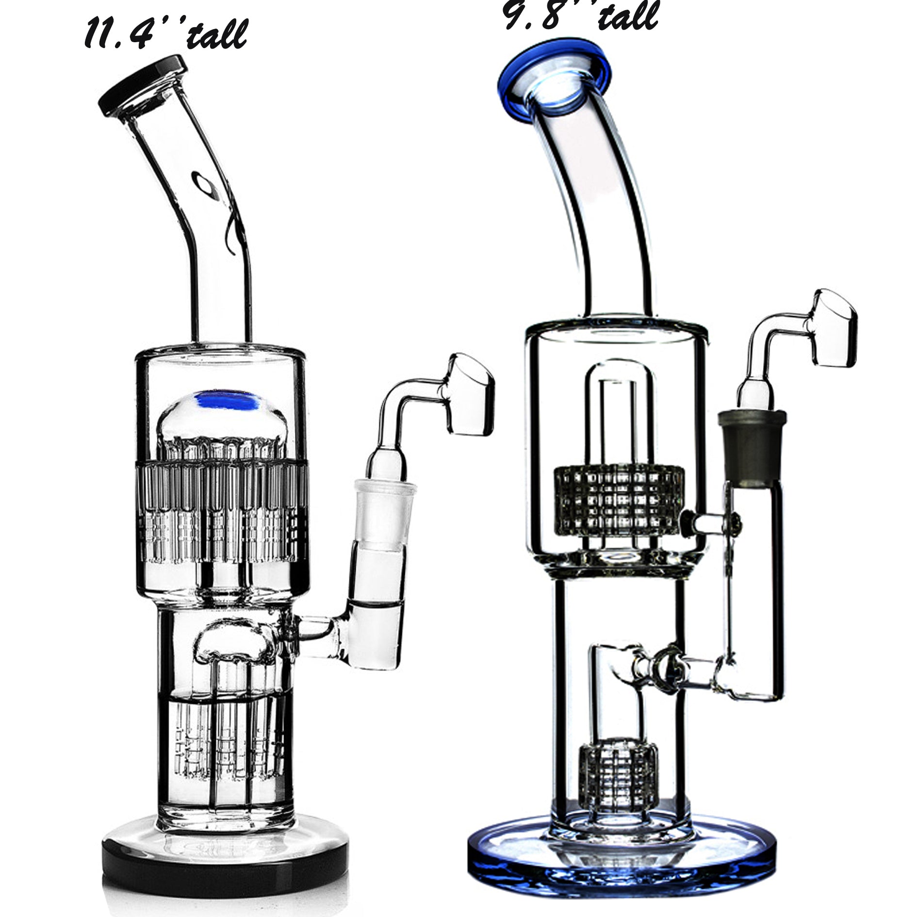 Recycler Dab Rigs Glass Bong Hookahs Thick Glass Water Bongs Smoking Water Pipes Bubbler Oil Rig Double Matrix Perc with 14mm Joint