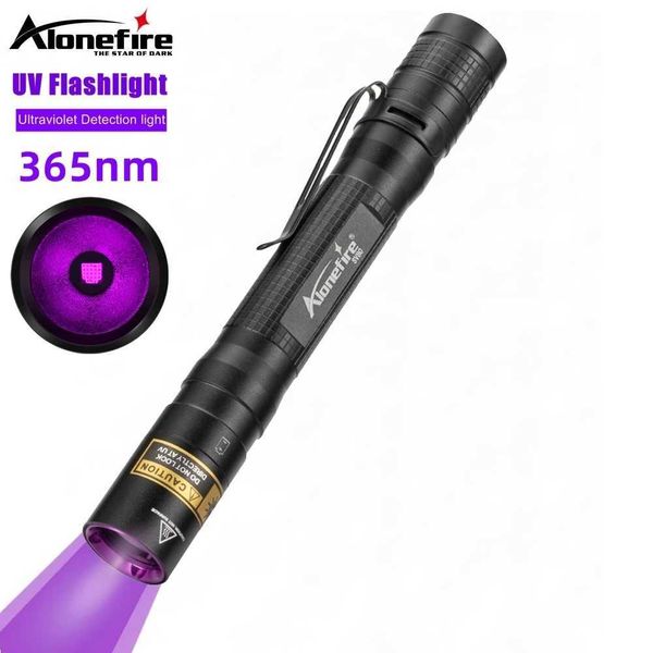 SV80 Pen UV flashlight 365nm led Mini Blacklight Invisible Torch Leakage Money Cat tinea Pet Urine Marker Ore Check AA batteryLX241109