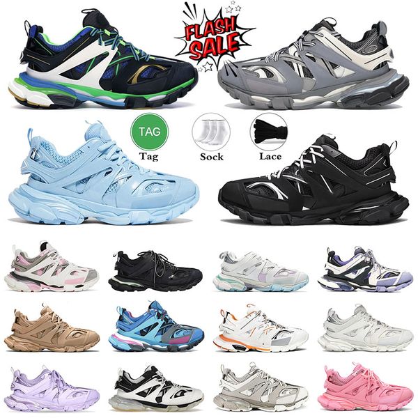 Luxury Fashion Mens Womens 3 3.0 Designer Led Casual Shoes Oversized Dress Platform Sneakers Tess.s. Gomma Black White Pink Green Blue Red T