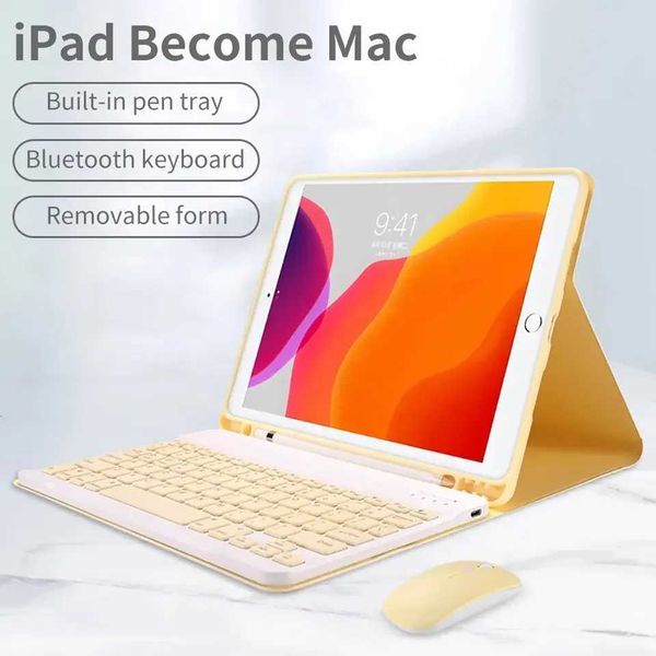 New Arrival Color Candy Keyboard Mouse Magnetic Leather Bracket Case Suitable for iPad 7 8 9 10 Pro 11 Air 4 5th Mini 5 6 10.2 inches Z24111