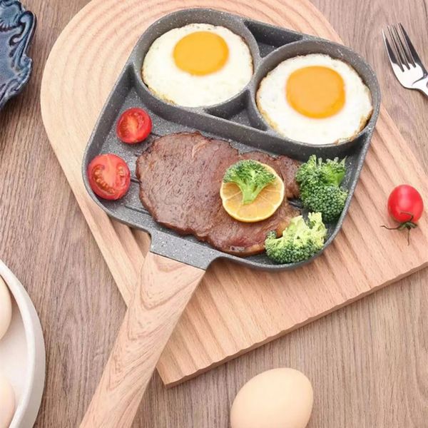 24 Hole Frying Pot Pan Thickened Omelet Nonstick Egg Pancake Steak Cooking Ham Pans Breakfast Maker Cookware 240308