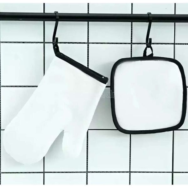 5Sets Sublimation Oven Mitts DIY White Blank Canvas Bakeware For Kitchen Cooking Baking