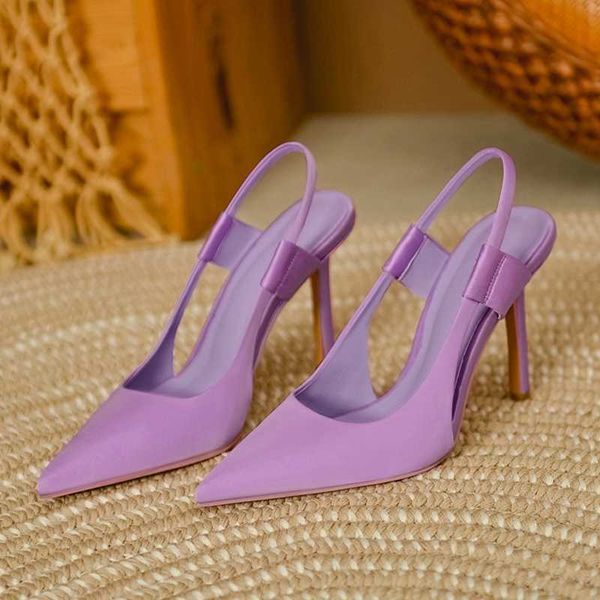 Pmwrun 2023 Summer New Brand Women Slingback Sandals Pointed Toe Slip On Thin High Heel Ladies Elegant Pumps ShoesC241025