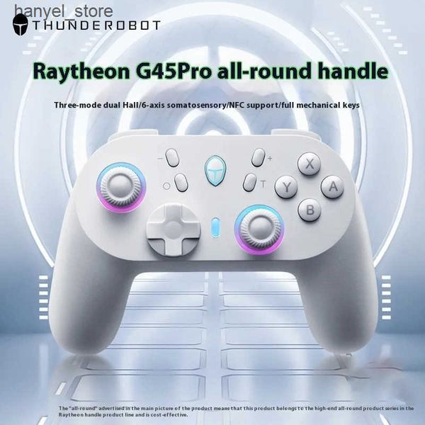 Game Controllers Joysticks Thunderobot G45 Pro Three-Mode Wireless Game Handle Native Six Axis Body Sense Switchhall Effect Built-In Nfc For