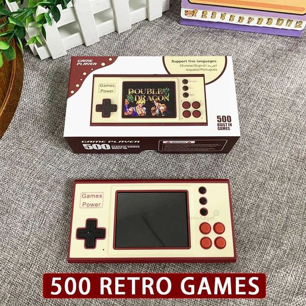 New Portable K30 Video Game Console 8bit Built-in 500 Retro Classic Game For Child Gifts 2.8 Connect TV Handheld Game PlayerC250212