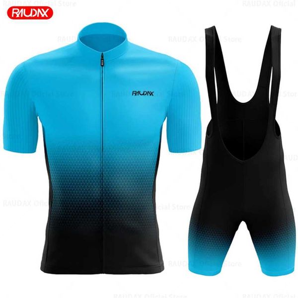 Cycling Jersey Sets Raudax Cycling Set Man Cycling Jersey Short Sleeve Bicycle Cycling Clothing Kit Mtb Bike Wear Triathlon Suits Maillot Ci