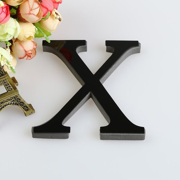 26 Letters DIY 3D Mirror Acrylic Wall Sticker Alphabet Party Wedding Home Decor Name Design Art Crafts Standing Black Ornaments