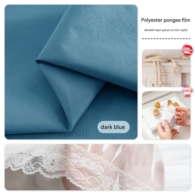 YL-36744 Japanese style full blackout double layer gauze curtain finished product sunshade insulation bedroom bay window non-transparent living room